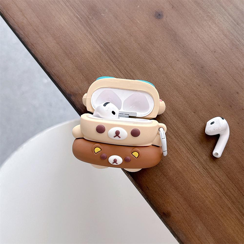 Cute Swimming Ring Bear for AirPods Pro1 Generation Protective Case 1 Generation Pro1 Generation Apple Bluetooth Headset Case