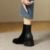 Vintage Chelsea Boots Women's Suede 2025 New Thick Heel Small Short Boots Rear Zipper Matte Splicing Single Boots