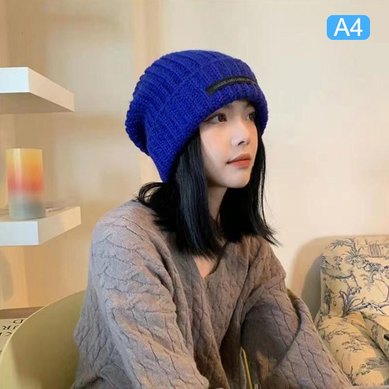 

Зимняя вязаная шапка женская мешковатая шапка-бини однотонная женская шапка-бини теплая мешковатая шапка-тюбетейка теплая вязаная шапка