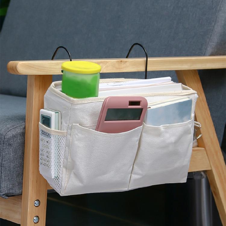 Bedsides Hanging Storage Unit Featuring Hooks and Shelves for Organizing Items