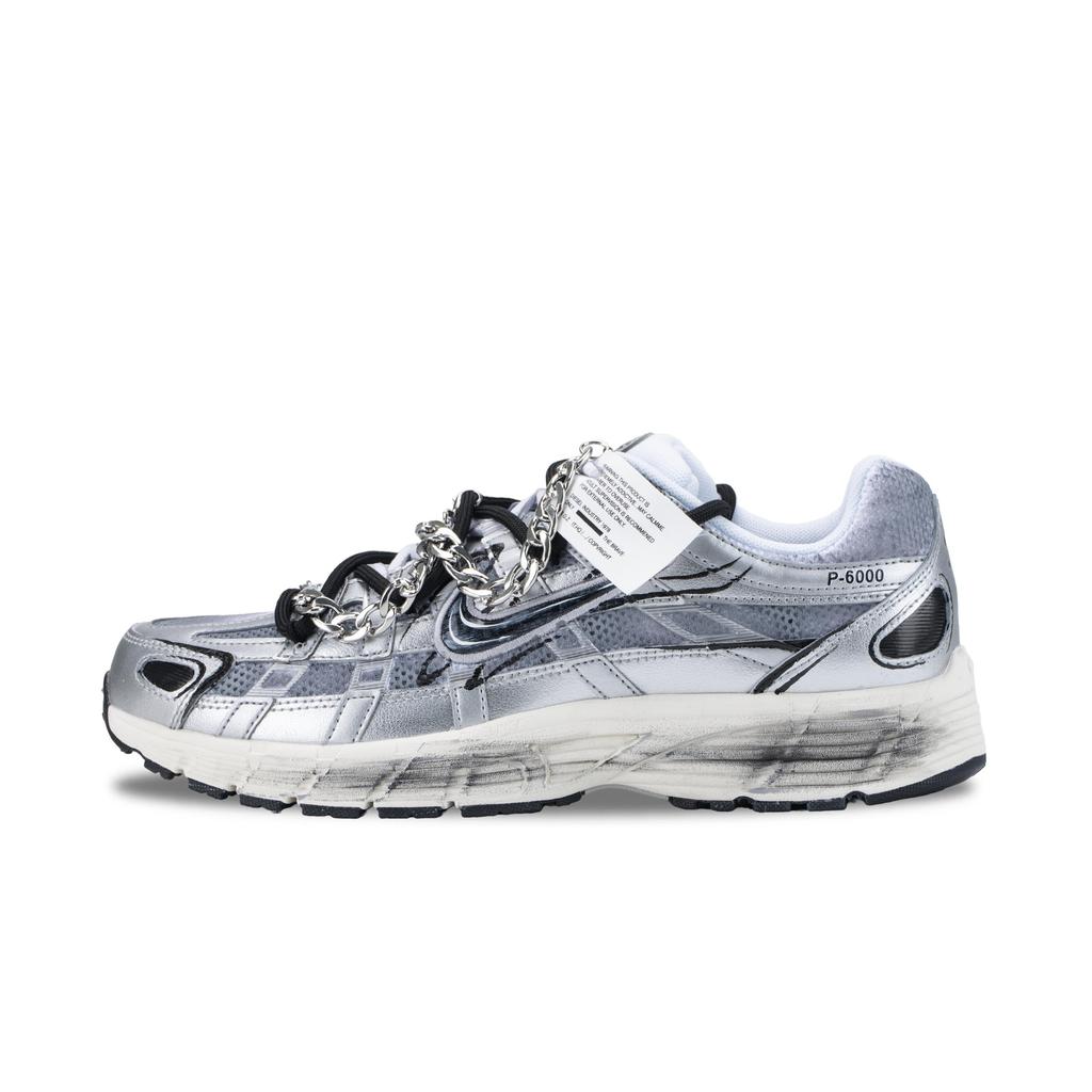 Nike P 6000 Cushioning Breathable Low Top Casual Running Shoes Unisex Silver Gray CD6404-105(Team836-)