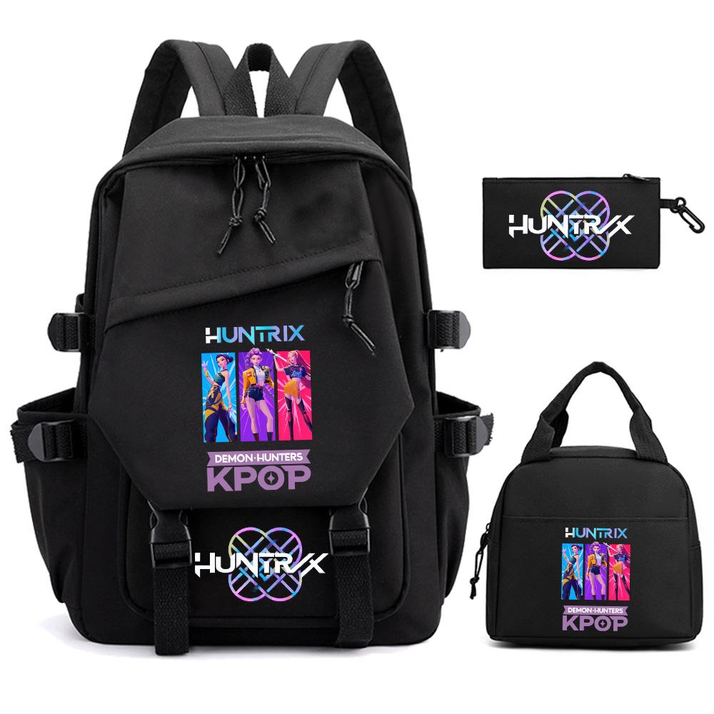3Pcs/set Cartoon Kpop Demon Hunters Printed Backpack for Teenger Children Student Large Capacity Schoolbag Girl Gift Women Travel Bag Mochila