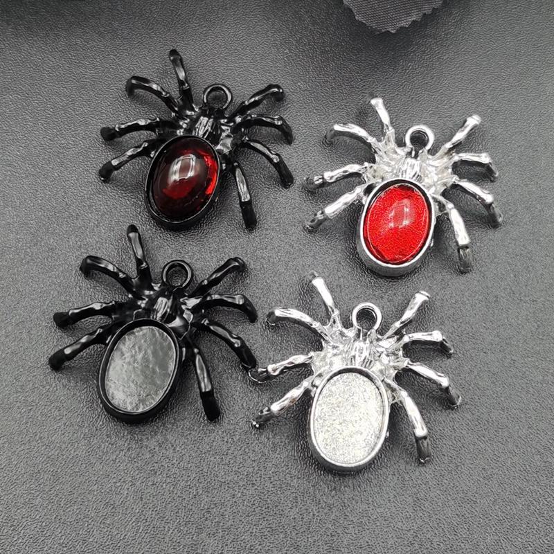 5 Stück Silberfarben 34,5x32mm Blutrote Vogelspinnen Spinnen Anhänger Tieranhänger Passend für DIY Handgemachten Metalllegierung Schmuckzubehör