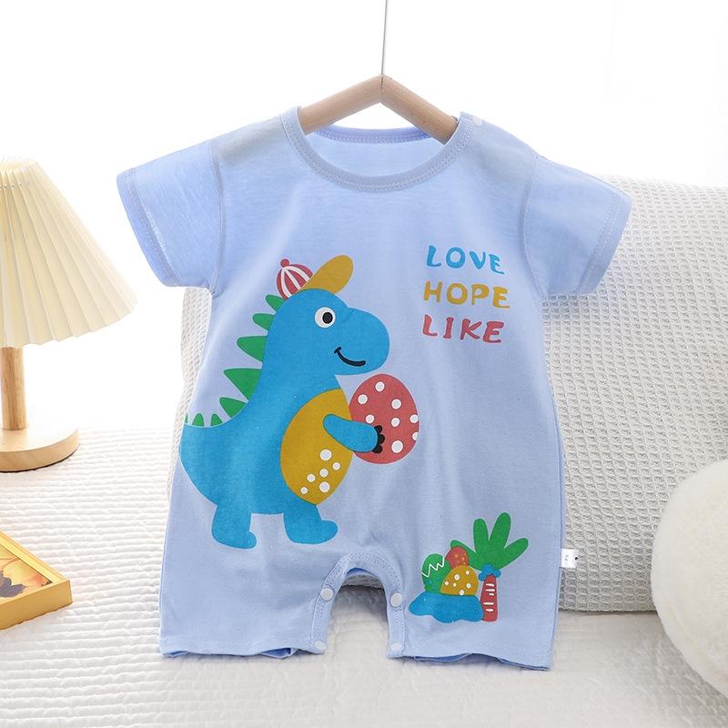Summer Printed Newborn Baby Cotton Linen Bodysuits Boy and Girl Cartoon Romper Jumpsuit Soft Skin-friendly Thin Comfy Romper