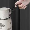 Stainless Steel Gardenia Thermo Bottle Double Layer Large-capacity Sports Kettle with Cover Bowl Tea Drain