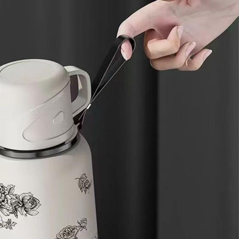 Stainless Steel Gardenia Thermo Bottle Double Layer Large-capacity Sports Kettle with Cover Bowl Tea Drain