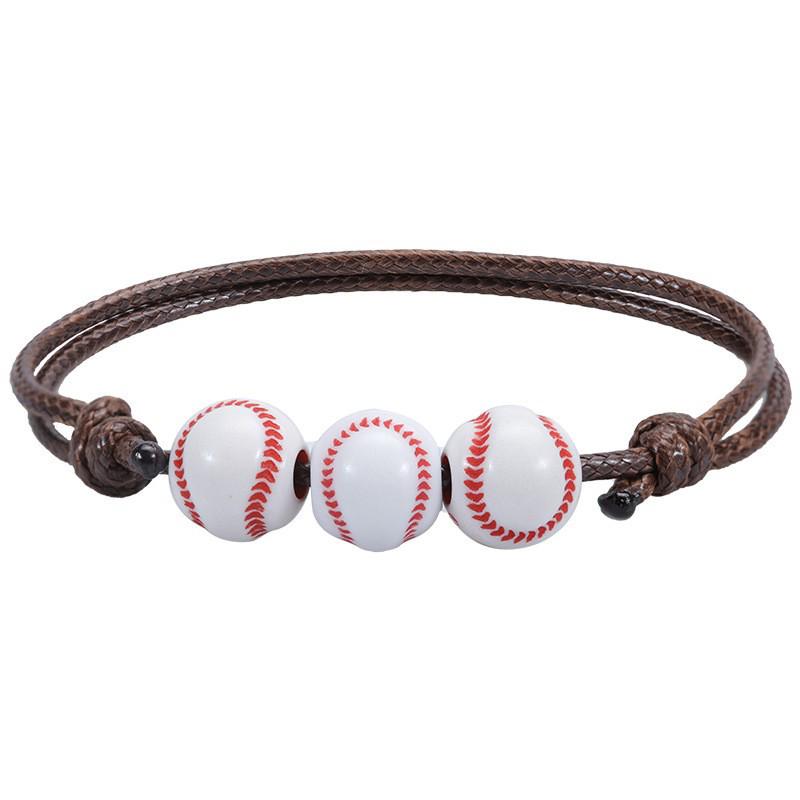Customized Sports Bracelet - Wax Cord Woven: Basketball, Baseball, Tennis, Rugby, and Football Wristband Jewelry