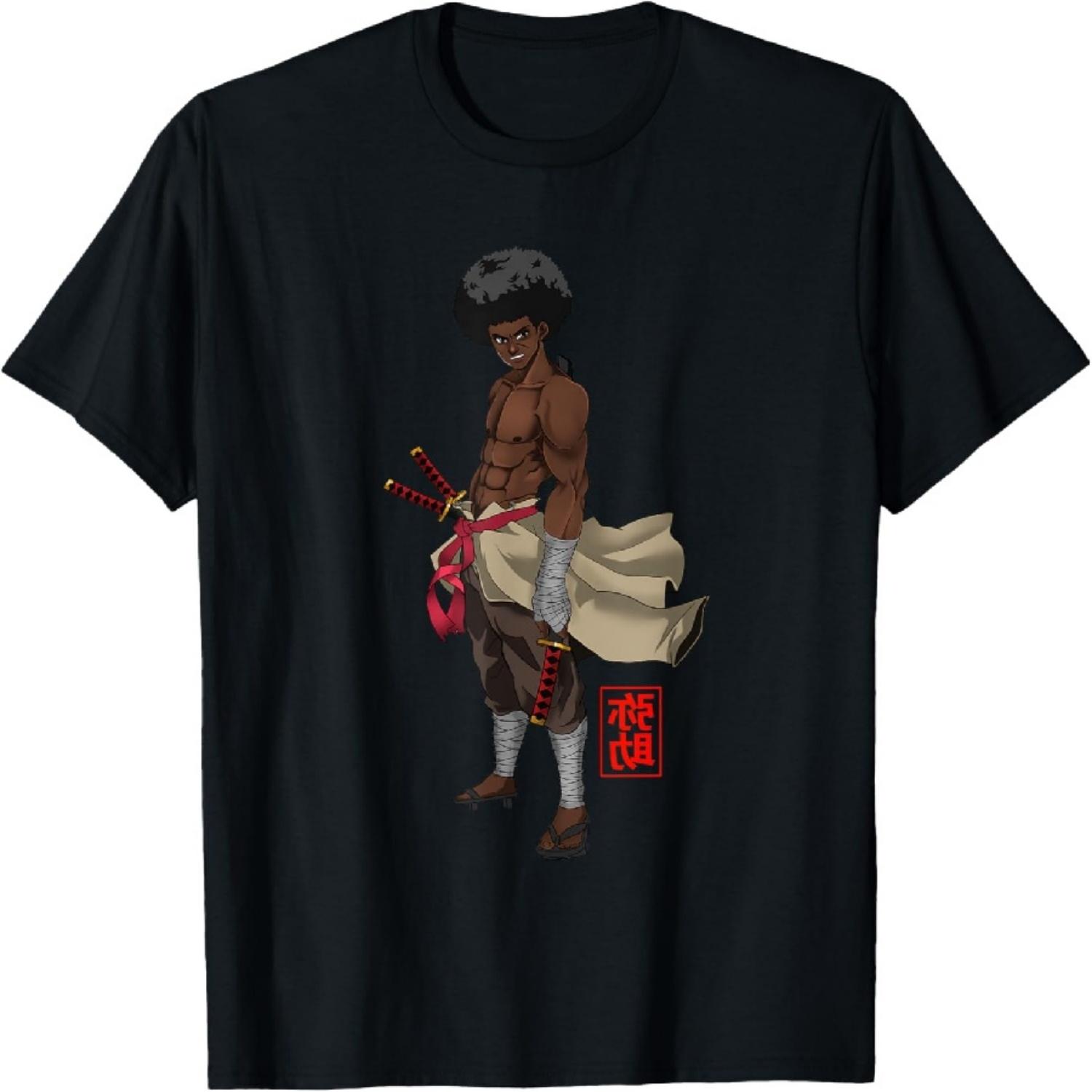 

Samurai Afro Black Yasuke Sengoku Warrior Ronin Anime Fan T-Shirt XXXXXL чорний