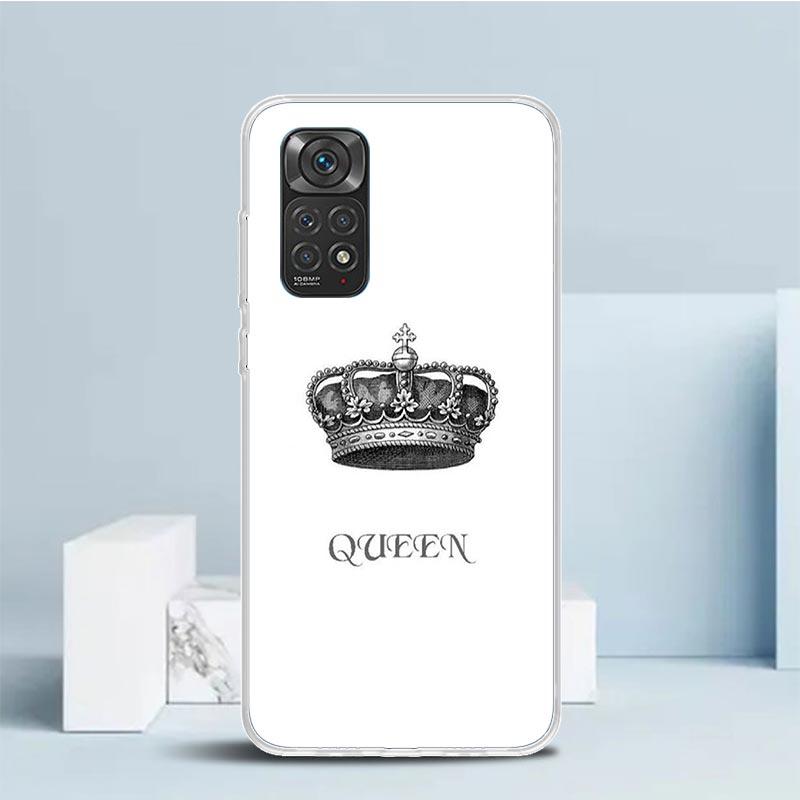 Lovers King Queen Phone Case For Xiaomi Redmi Note 15 14 14S 13 12S 12 Pro Plus 11S 11 11T 11E 10S 10 + Soft TPU Back Cover Redm