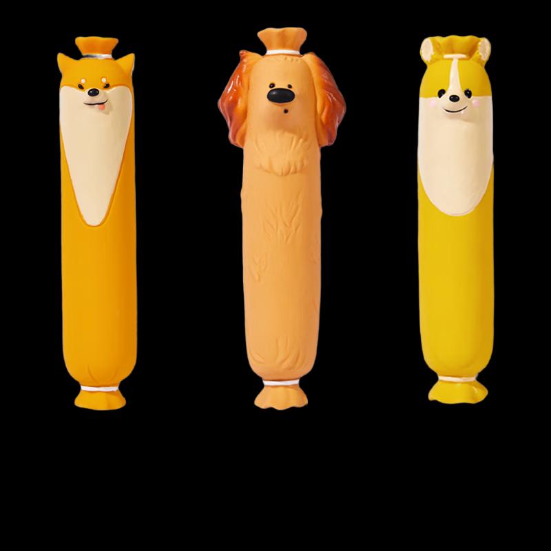 EETOYS Durable Interactive Squeaky Sausage Dog Toy Set