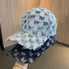 Alte Cowboy Baseballkappe Frühling Sommer Straßenmode Schachbrett Sonnenschutz Hartschalenkappe Karierte Baseballkappe, Ausgefranster Rand Used Look Lässige Mütze