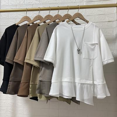 Camisetas de Verão Soltas Femininas Plus Size Estilo Coreano Oversized Manga Curta Casuais