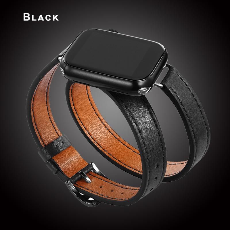 

Кожаный ремешок для часов Apple Watch Band 40 мм 41 мм Двойной кожаный ремешок 49 мм 45 мм 42 мм 44 мм серии 8 7 6 Se 5 4 3 2 для Iwatch 6 38 мм
