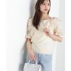 Proportion Body Dressing Ribbon Ruffle Blue Women's Blouse, 5/8 Sleeve,