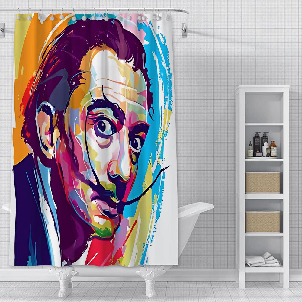 Salvador Dali Contemporary Pop Realism Painting Shower Curtain Waterproof Polyester Fabric Bath Curtains Bathroom Decor Curtain