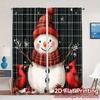 2pcs,Curtains Cute Snowman Red Cardinal Christmas Modern Curtains Roller Blinds Versatile Polyester Curtains Art Deco Festive
