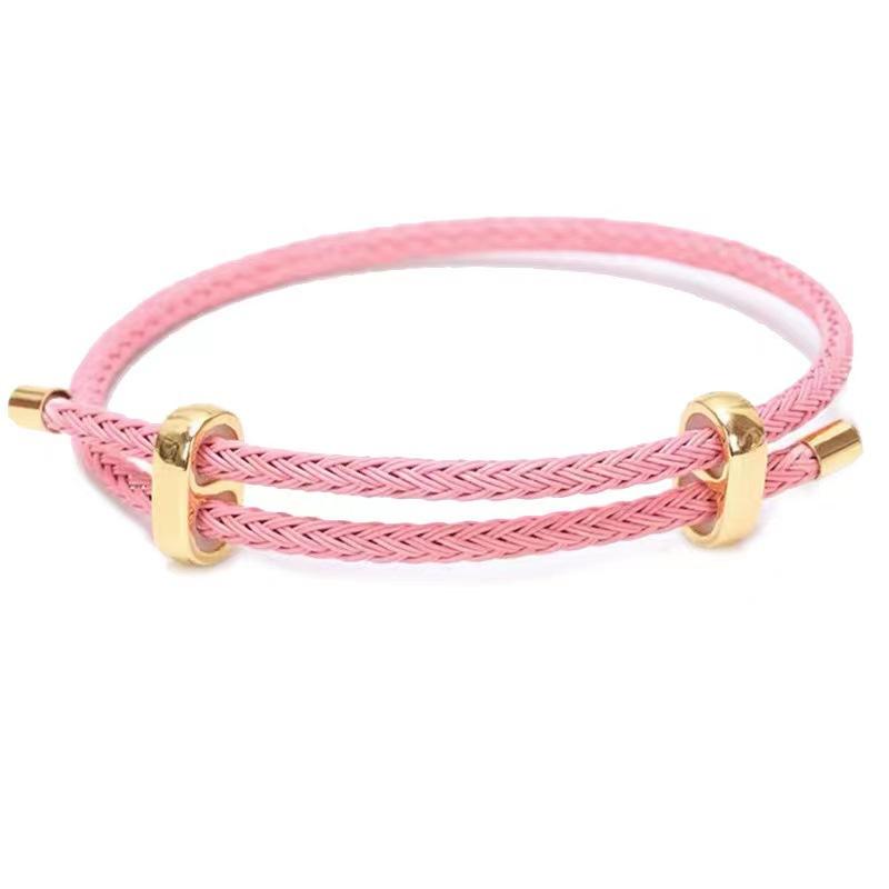 5 ks Módní dvojitý pletený náramek pro muže a ženy, nerezová ocel, nastavitelný, pár, milánský provázkový náramek, DIY šperkový doplněk