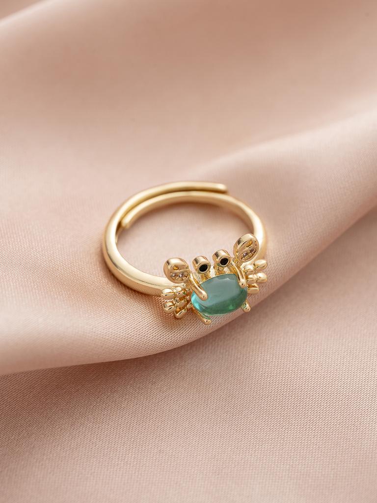 Exquisite Mini Cute Crab Adjustable Personalized Ring Women's Party Holiday Gift Jewelry Accessories