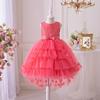 New Puffy Bridesmaid Girl's Dress with Layered Butterfly Design - Princess Evening Gown for Weddings or Festivals