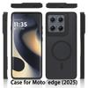 Magnetický kryt na telefon s pocitem kůže pro Motorola Edge 2025 Gen 6 5G Magsafe Bezdrátové nabíjení TPU rám Zadní kryt z tvrdého plastu Fundas