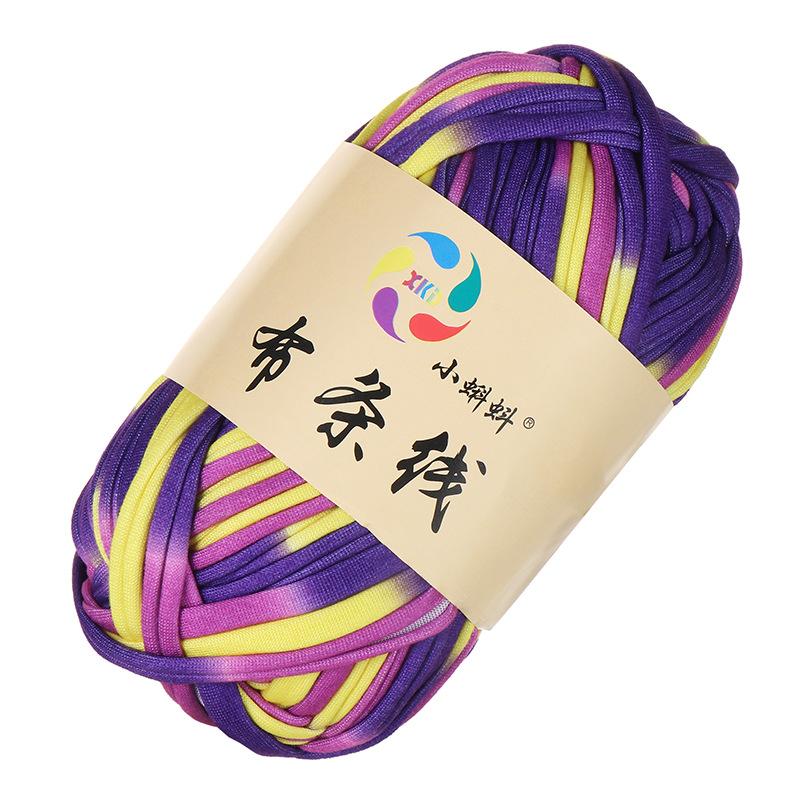 Needlework Knitting Crochet Yarn Printed Fabric Strips Line Colorful Segment Dyed Fabric Strips Line Handmade Diy Knitting Yarn Ball