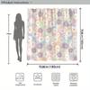 Pastel Daisy Curtain, White-Purple Daisies, Soft Design, Washable