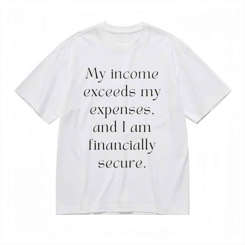 

Women s Plus Size T-shirt With Financial Freedom Graphic White 100% Cotton Tops 4XL