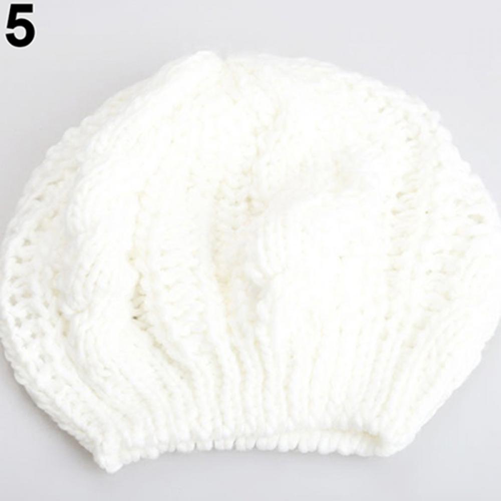 2025 Women s Hat Fashion Beret Braided Baggy Wool Knitted Warm Winter Beanie Hat Women Ski Cap