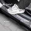 For BYD Han L 2025 2026 ABS Carbon Fiber Welcome Pedal Door Sill Scuff Threshold Guard Plate Anti-scratch Sticker Accessories
