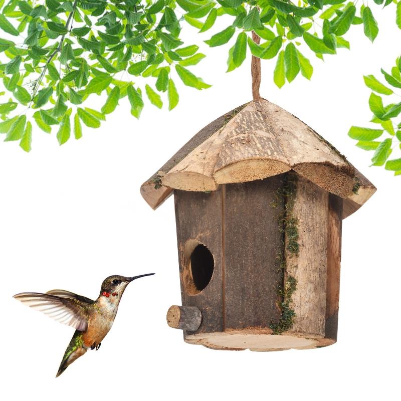 Vogelhaus Geflochten Dekorativ für Draußen Papageien Zuchthütte Natürliches Gras Vogel Schlafzimmer Kolibri Käfig Unterschlupf