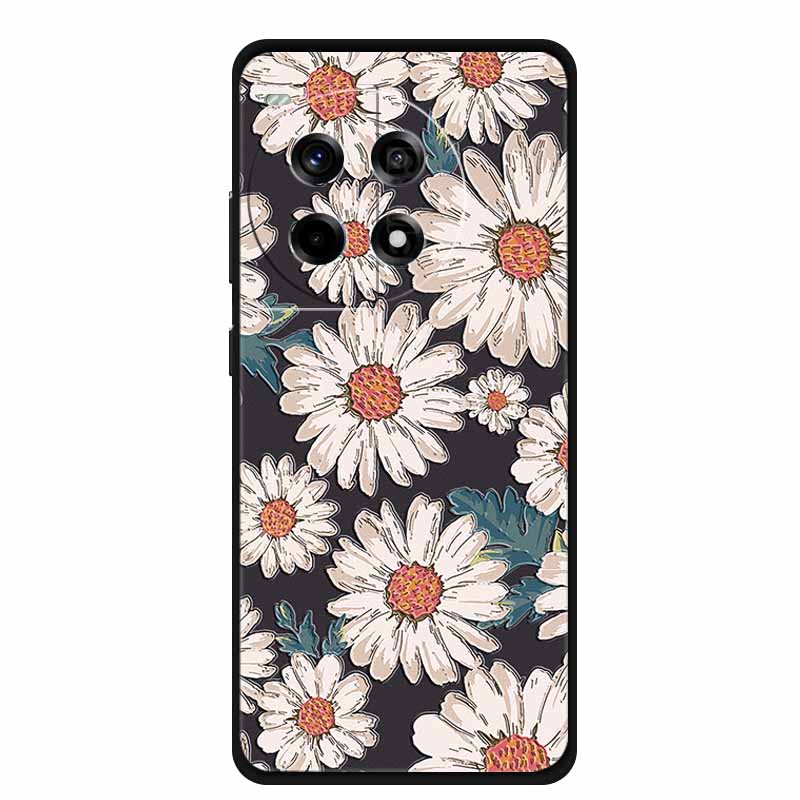 3D Relief Emboss Case For OnePlus 13 5G 11R Ace 3 2 Pro OnePlus 12R Phone Case Black Silicone Soft Back Cover Cases Funda Coque