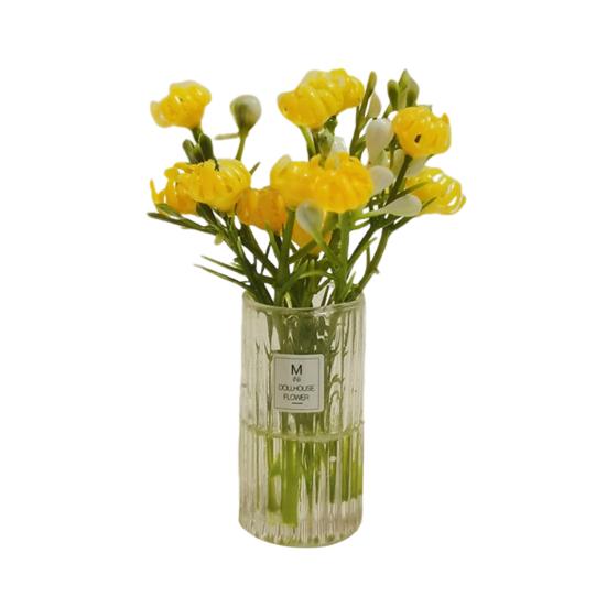 1:6 1:12 Fiori in Miniatura per Casa delle Bambole con Vaso Bouquet per Casa delle Bambole Accessori Mini Arrangement Floreale Giocattolo Micro Paesaggio Decorazione Soggiorno