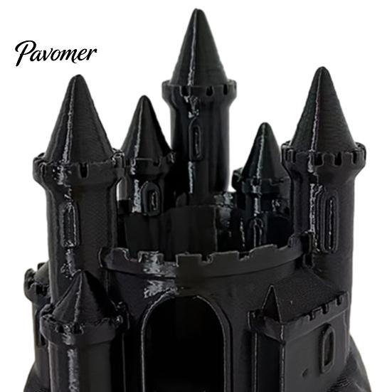 Mystery Atmosphere Decoration 3D Printed Medieval Castle Candle Holder, Gothic Dark Holder Candlestick, Fantasy Ornament for Halloween Home