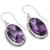 Natural Brazilian Amethyst Gemstone 925 Solid Sterling Silver Earring 1.75" r5J23