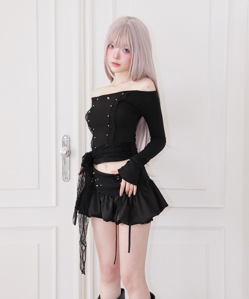 Chelikwili Corset Bubble Skort - Black