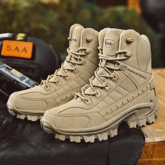 Fashion Men's Desert Combat Boots Outdoor Non-slip Tactical Boots Hiking Desert Ankle Hunting Shoes Work Safty Men Boots