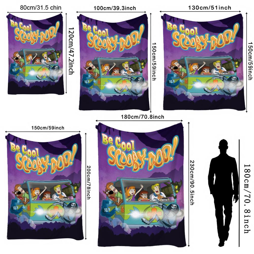Cool Scooby Doo Flannel Printed Blanket Cozy Warm Fleece Blanket For Living Room Bedroom Gaming Room Lightweight Home Decor Valentine'S Day Gift