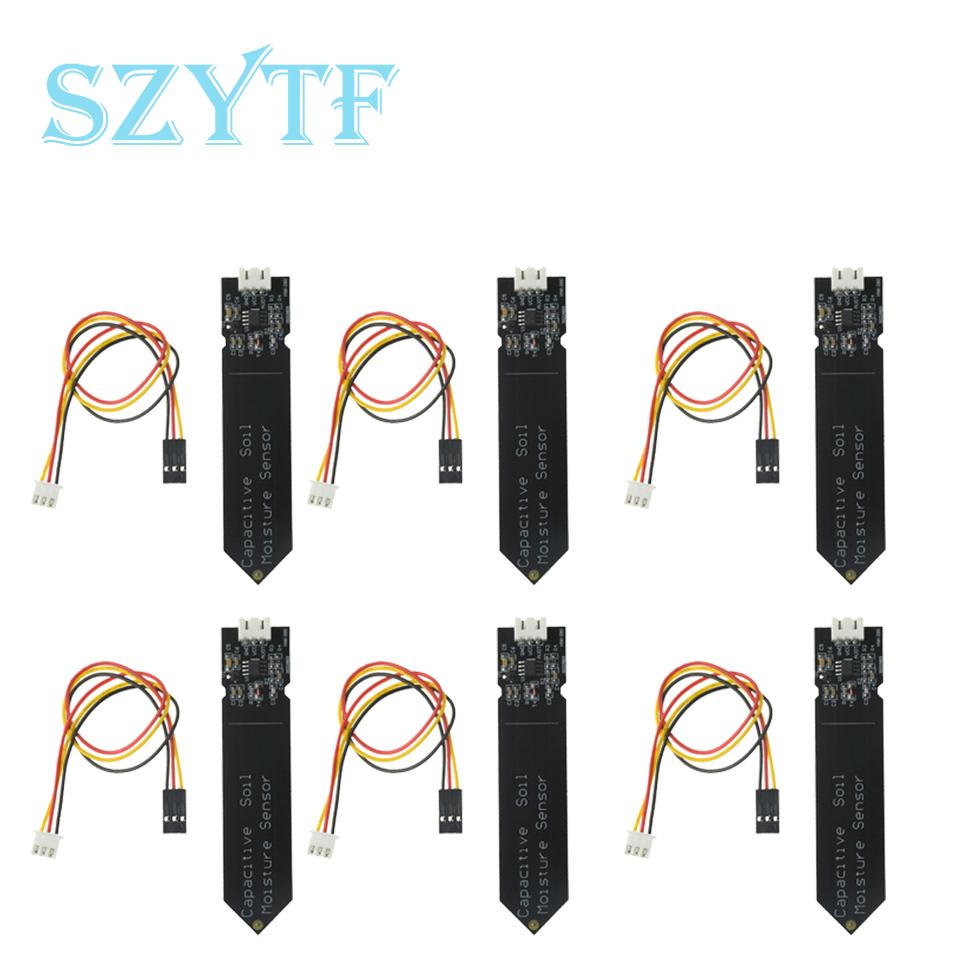 1-10PCS Capacitive Soil Moisture Sensor Module Wide Voltage 3.3V Corrosion Resistant W/ Gravity for Arduino Soil Moisture Sensor