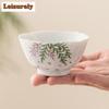 2pc/set Hand Drawn Wisteria Flower Ceramic Tea Cup Small Single Master Cup Ladies' Tea Bowl Meditation Cup Kung Fu Teaware 60ml