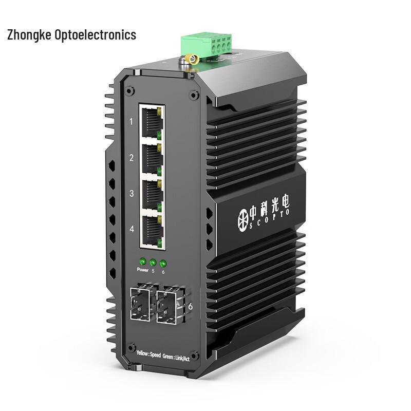 Zhongke Optoelectronics Industrial 6-Port Gigabit Fiber Optic Switch