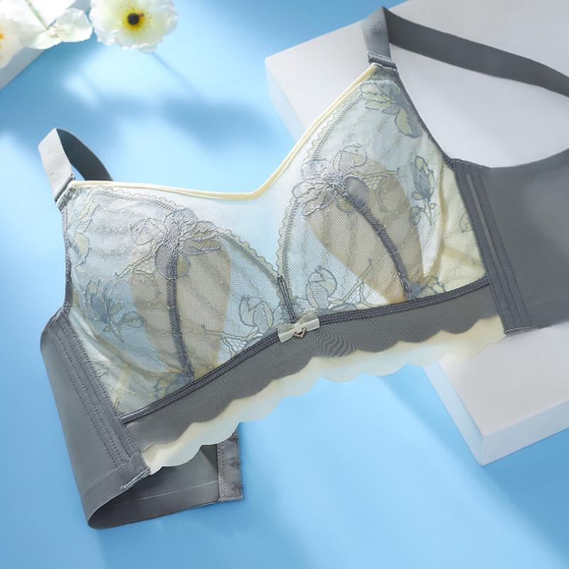 Noua lenjerie de corp fără bureți de mărime mare Sânii mari arată urechi mici de iepure ultra-subțiri, adunare fără cusături și sutien anti-lăsare