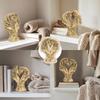 Doppelpferdekopf Figur Liebesherz Pferdekopf Statue Harz Tierskulptur Valentinstag Heim Büro Schreibtisch Dekoration Ornament