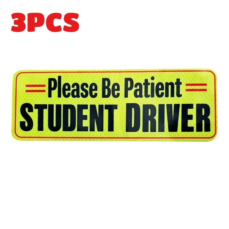 Fahrschüler Magnet für Auto Aufkleber für Fahranfänger Sicherheitswarnung Reflektierender Aufkleber für Fahranfänger Bitte Geduld Fahrschüler 1/3P