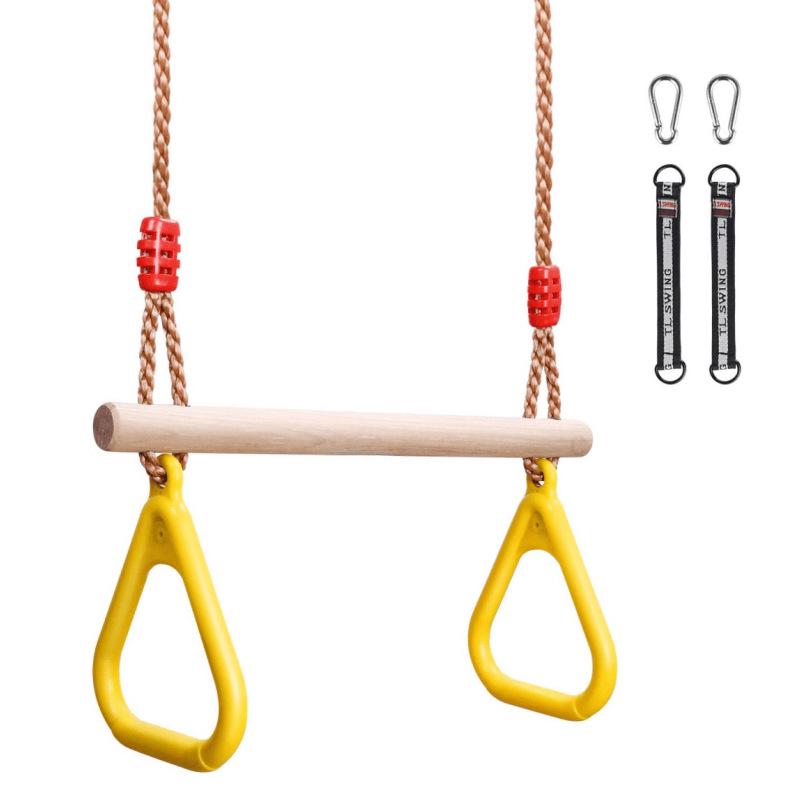 Kids' Indoor/Outdoor Pull-Up Bar with Rope Ladder & Rings for Sensory Training