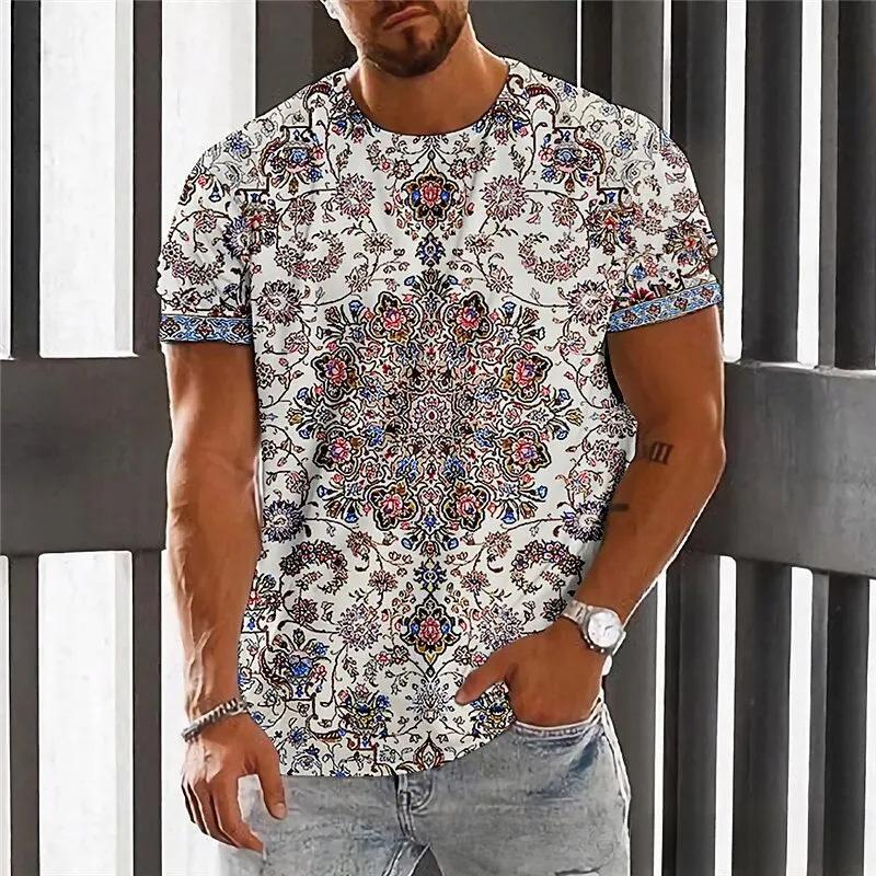 3D Digital Trend Complex Retro Fashion Pattern Series Men's T-shirt