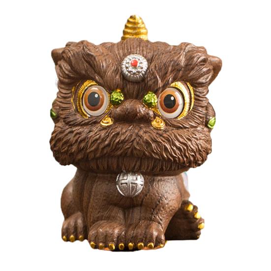 Chinese Style Lion Figurine Cartoon Guardian Lion Resin Statue Home Office Feng Shui Decoration Ornament Holiday Housewarming Gift