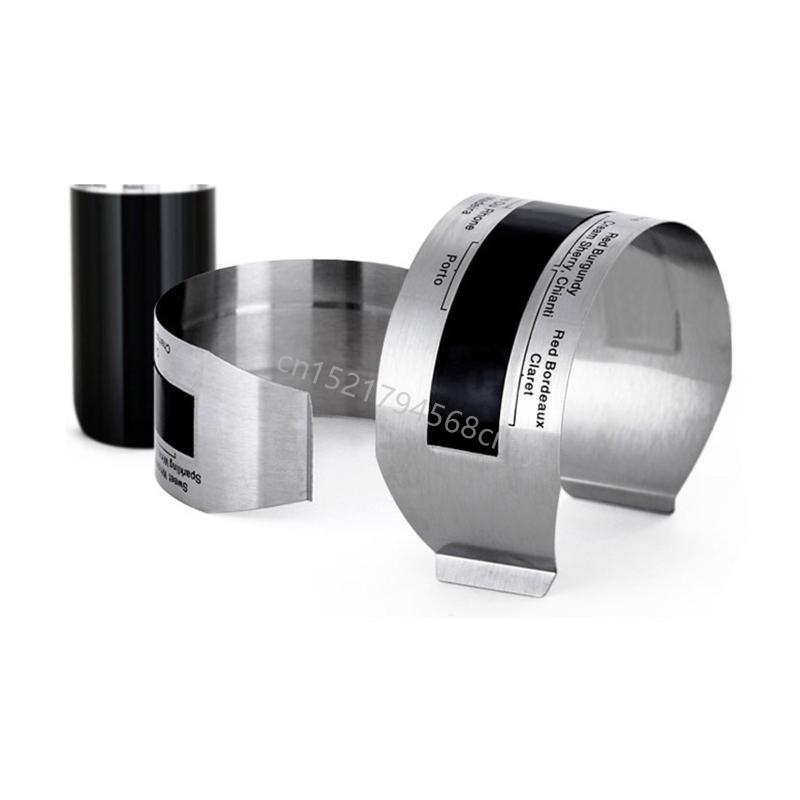 Wine Thermometer Stainless Steel Wine Temperature Bracelet Steel Ring for W/ Scr 6XDE