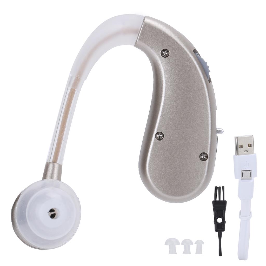 20P Rechargeable BehindtheEar Hearing Aid Headset Ear Sound Amplifier Assist ABS(Silver )