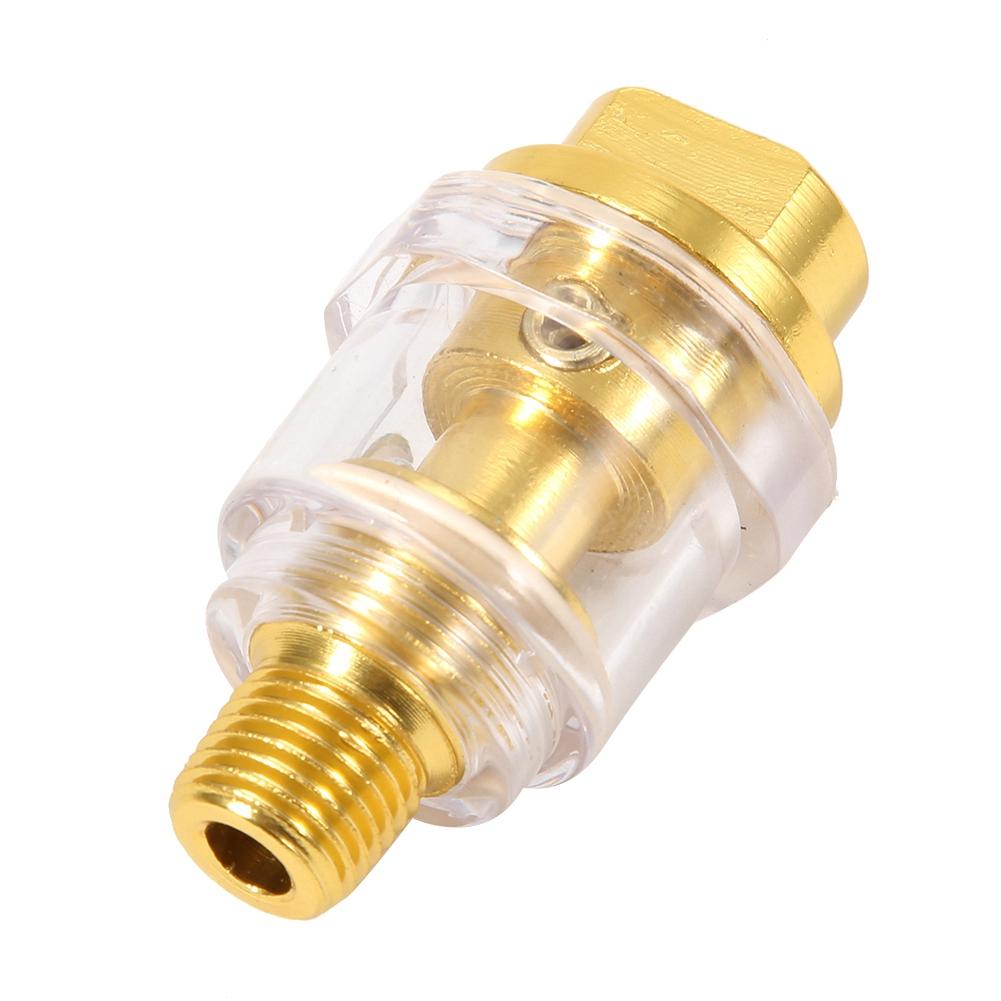 1/4inNPT   in Line Oiler Lubricator, Gold Color Copper,  , Smoother  ,  Resistant, Tool Accessory for Pneumatic Tools