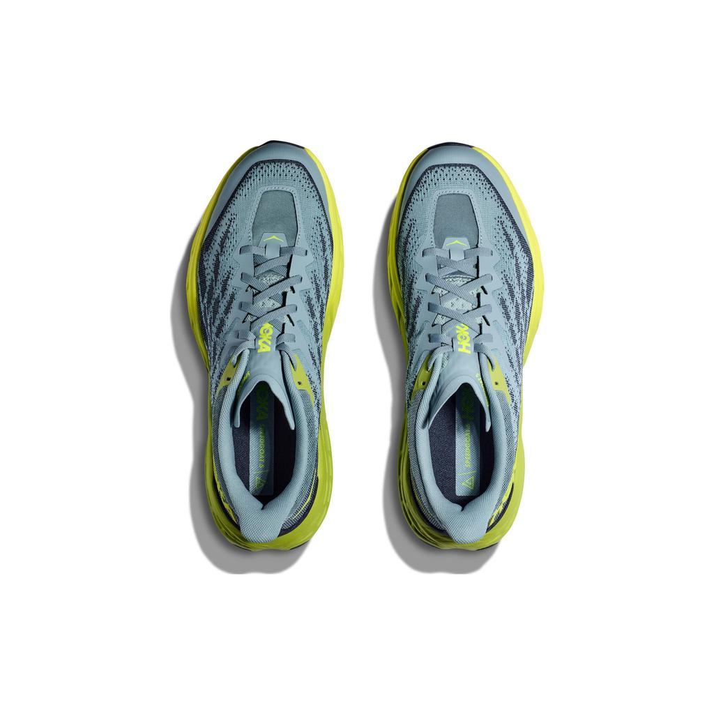 HOKA Speedgoat 5 2E Wide Stone Blue Men Joggesko Lime-Green 1123159-SBDCT